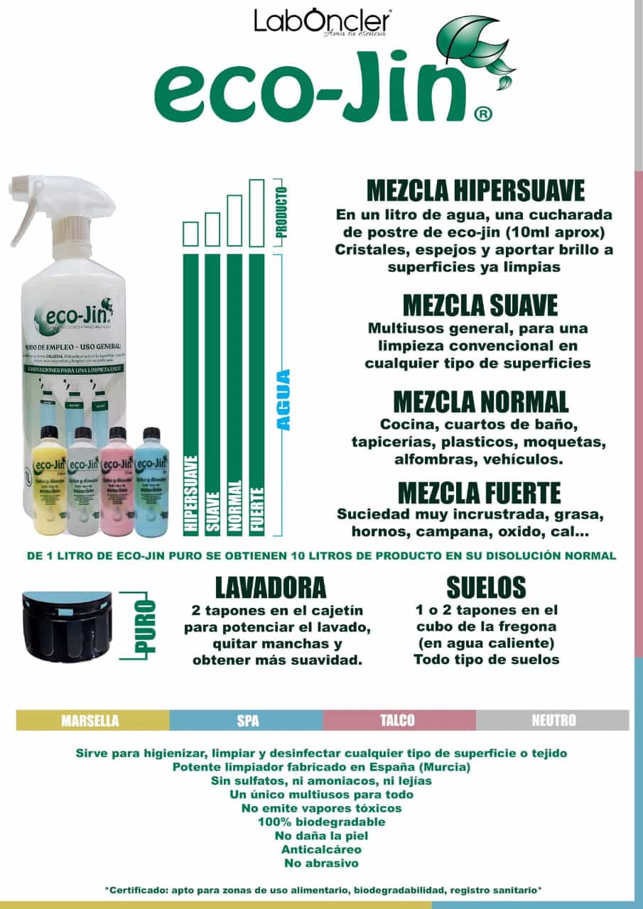 Pack eco-Jin + 1 Difusor - Productos para la higiene y limpieza